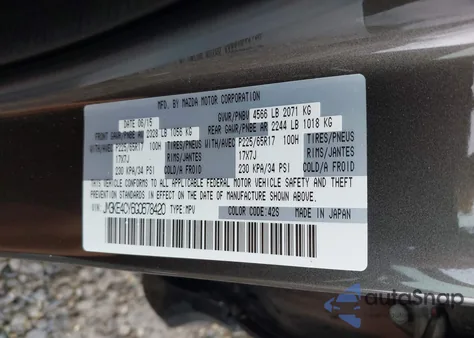 2016 Mazda Cx-5 Touring from USA, damaged, VIN JM3KE4CY6G0678420